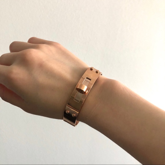 Rose gold lock kelly bracelet - Picture 6 of 7